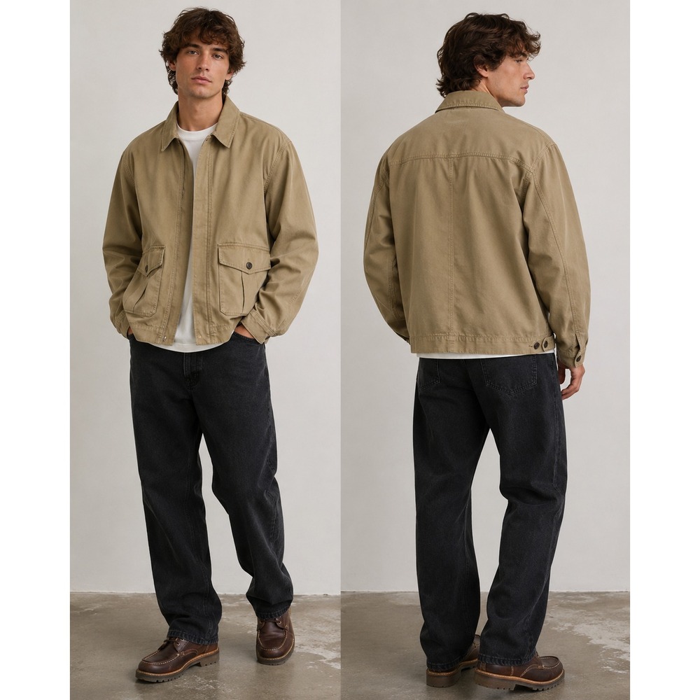 Vintage 90s  L.L.Bean acket Tan Utility Field Chore Barn Coat Men's XL Cotton